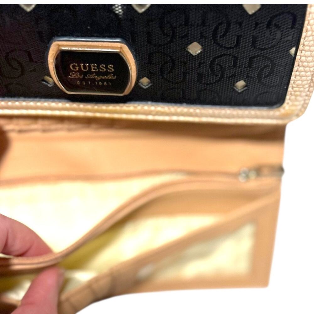 Guess Glam Wallet - Black Cream - Studded Sparkly & Classy w/ Many Pockets! - Picture 7 of 9